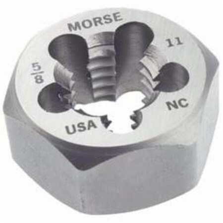 Morse Rethreading Die, Hexagonal, Series 1266, Imperial, 3416, UNF, 34 Thickness, Carbon Steel, Brigh 31318